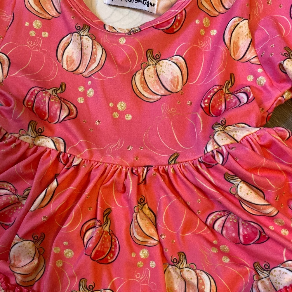 Pink Little girls pumpkin top